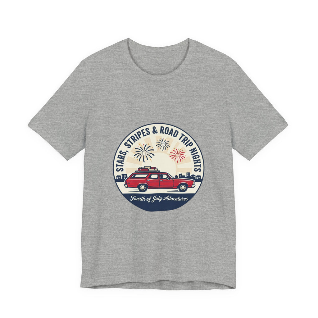 Stars & Stripes Road Trip Sweatshirt, Vintage USA Red White Blue Crewneck, American Travel Sweater, Patriotic Gift, Retro USA Sweatshirt, 4th of July Gift