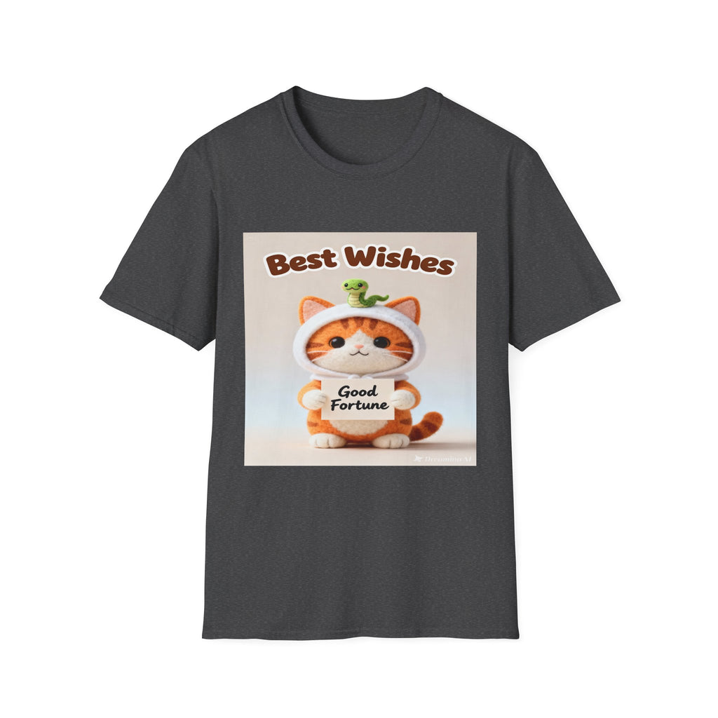 Best Wishes Cat T-Shirt — Cute Lucky Cat Design (Good Fortune)