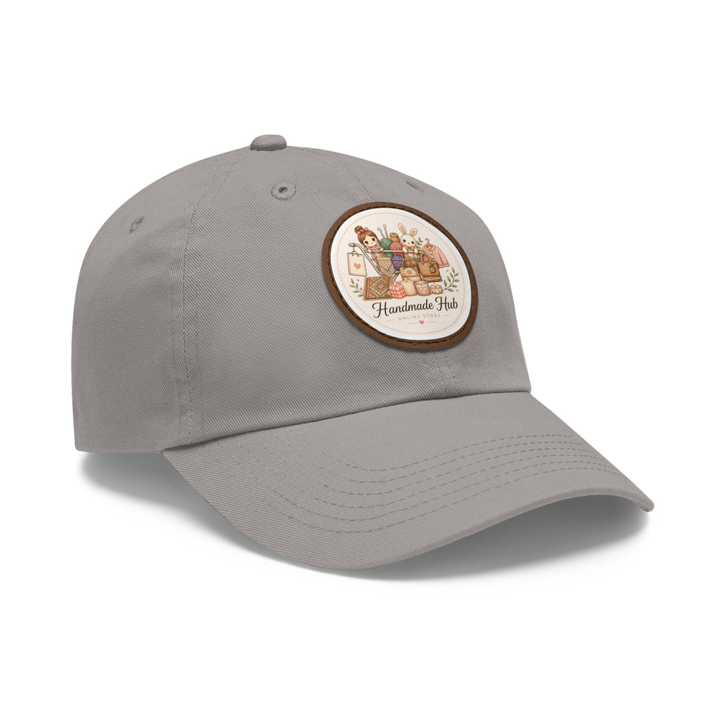 Handmade Herbs Dad Hat — Round Leather Patch Gardening Cap
