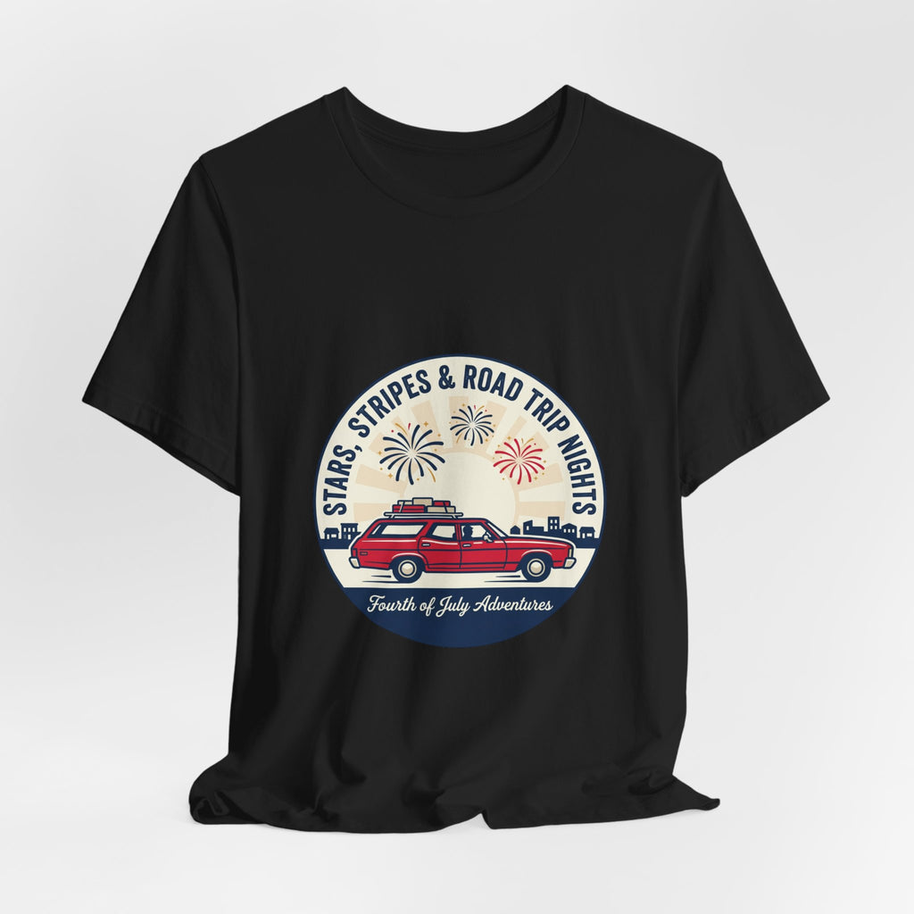 Stars & Stripes Road Trip Sweatshirt, Vintage USA Red White Blue Crewneck, American Travel Sweater, Patriotic Gift, Retro USA Sweatshirt, 4th of July Gift