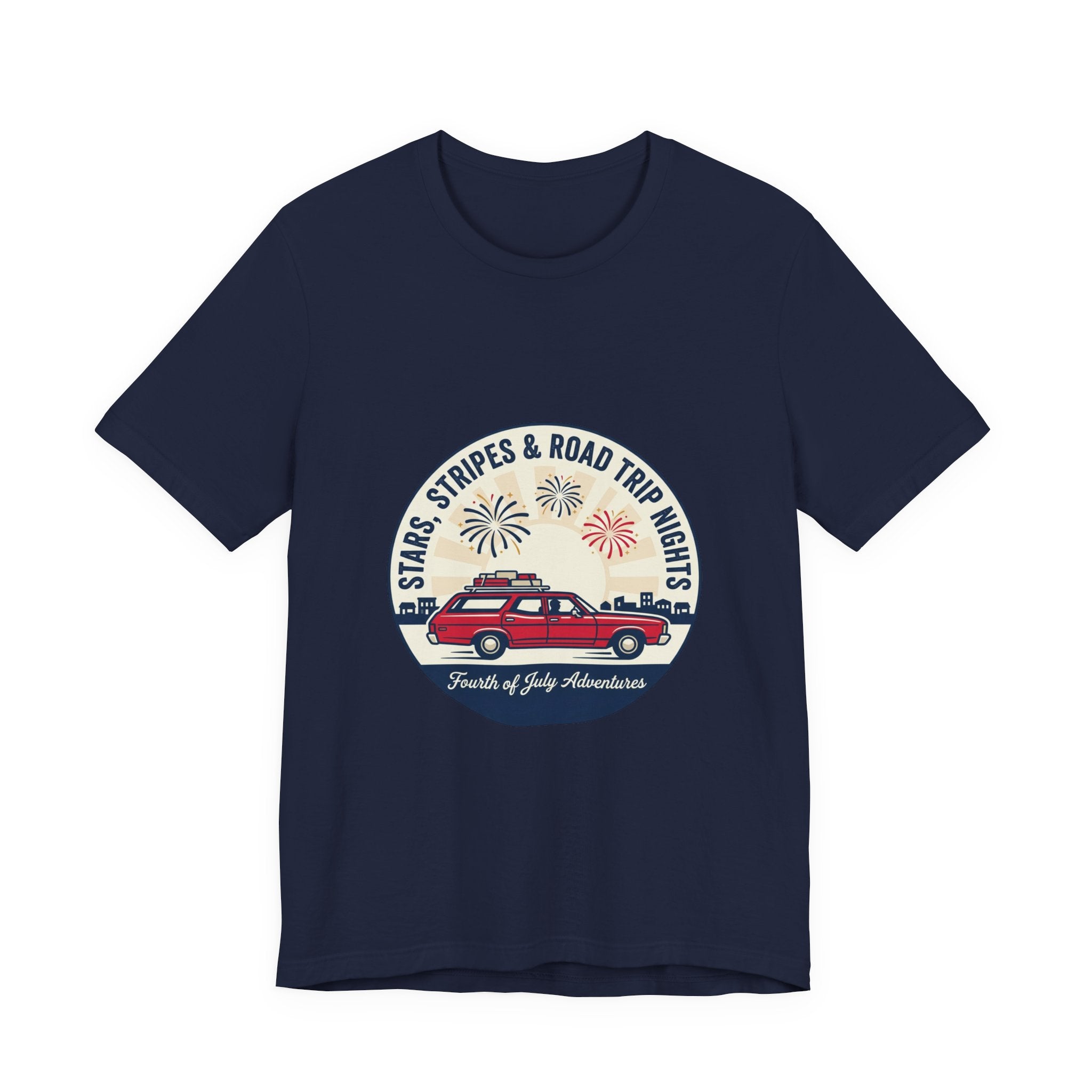 Stars & Stripes Road Trip Sweatshirt, Vintage USA Red White Blue Crewneck, American Travel Sweater, Patriotic Gift, Retro USA Sweatshirt, 4th of July Gift