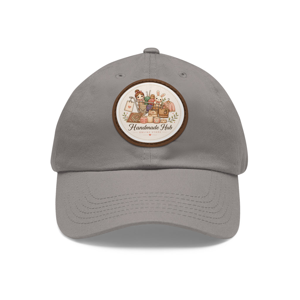 Handmade Herbs Dad Hat — Round Leather Patch Gardening Cap