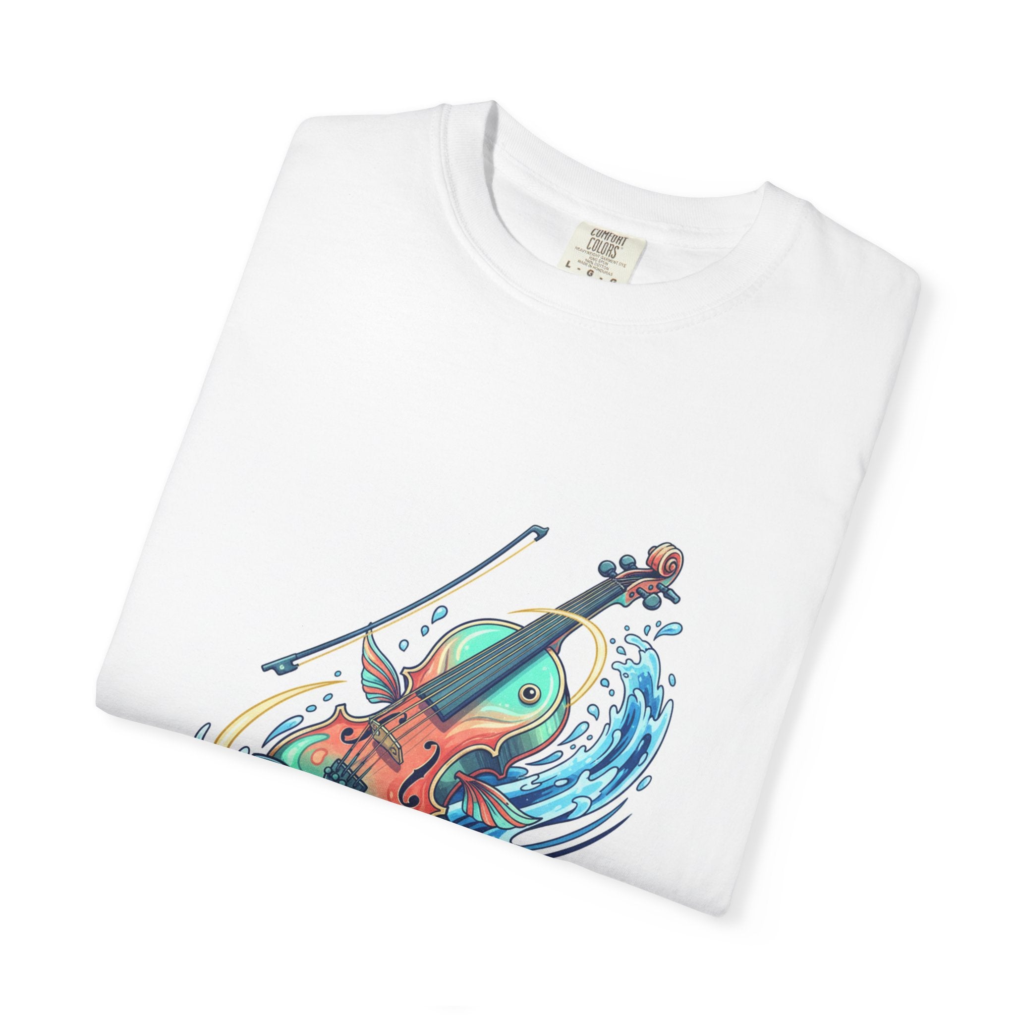 Violin Wave Music Graphic T-Shirt, Colorful Splash Musician Tee, Gift for Musician