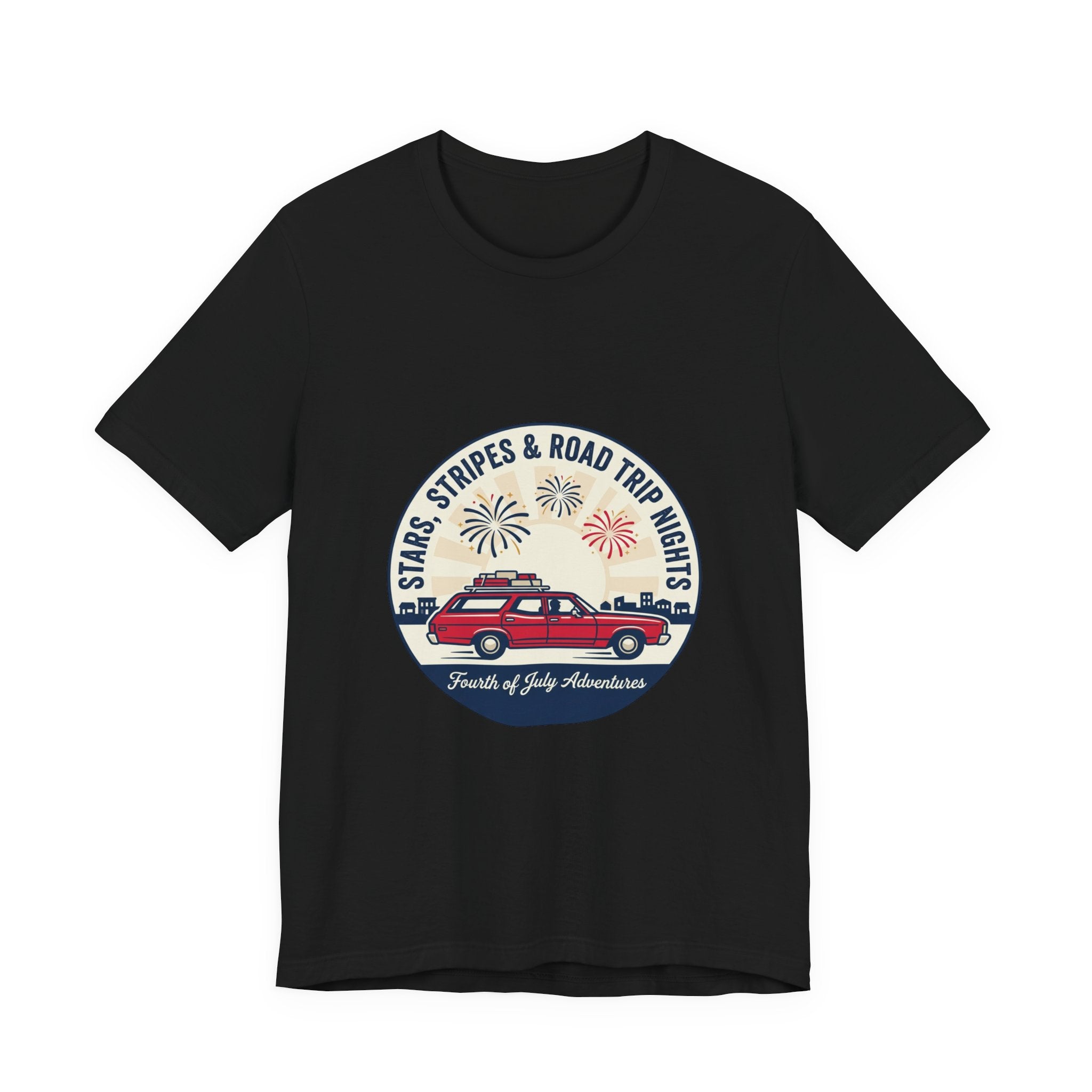 Stars & Stripes Road Trip Sweatshirt, Vintage USA Red White Blue Crewneck, American Travel Sweater, Patriotic Gift, Retro USA Sweatshirt, 4th of July Gift