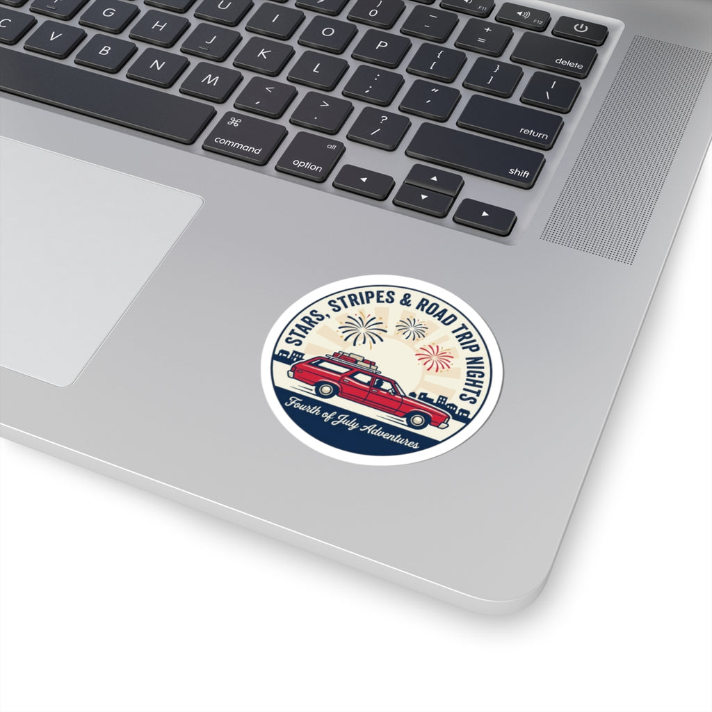 Stars, Stripes & Road Trip Nights Kiss-Cut Stickers | vintage USA, red white blue