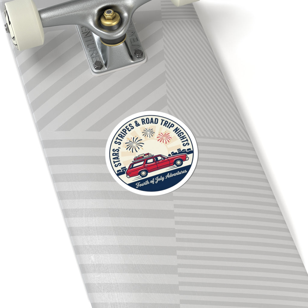 Stars, Stripes & Road Trip Nights Kiss-Cut Stickers | vintage USA, red white blue