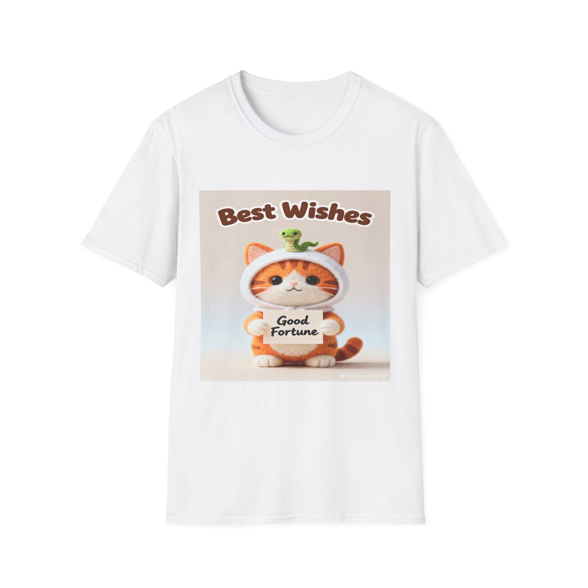 Best Wishes Cat T-Shirt — Cute Lucky Cat Design (Good Fortune)