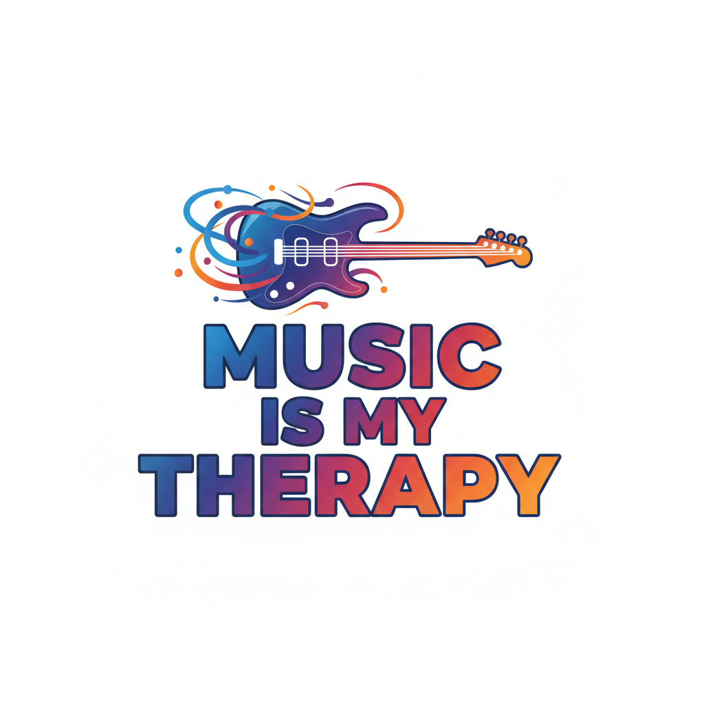 Music Is My Therapy Mug — 11oz Guitar Coffee Cup for Musicians & Music Lovers