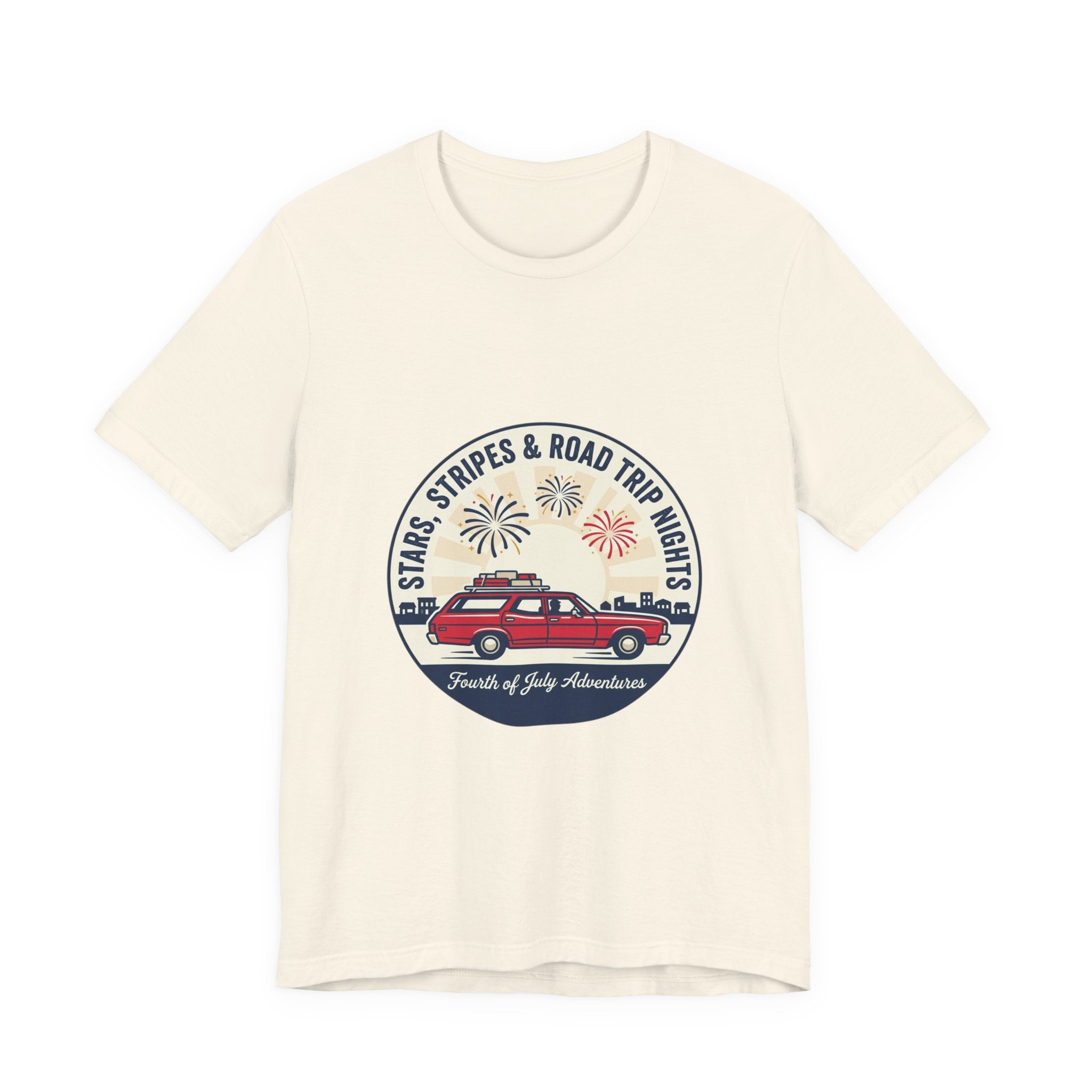 Stars & Stripes Road Trip Sweatshirt, Vintage USA Red White Blue Crewneck, American Travel Sweater, Patriotic Gift, Retro USA Sweatshirt, 4th of July Gift
