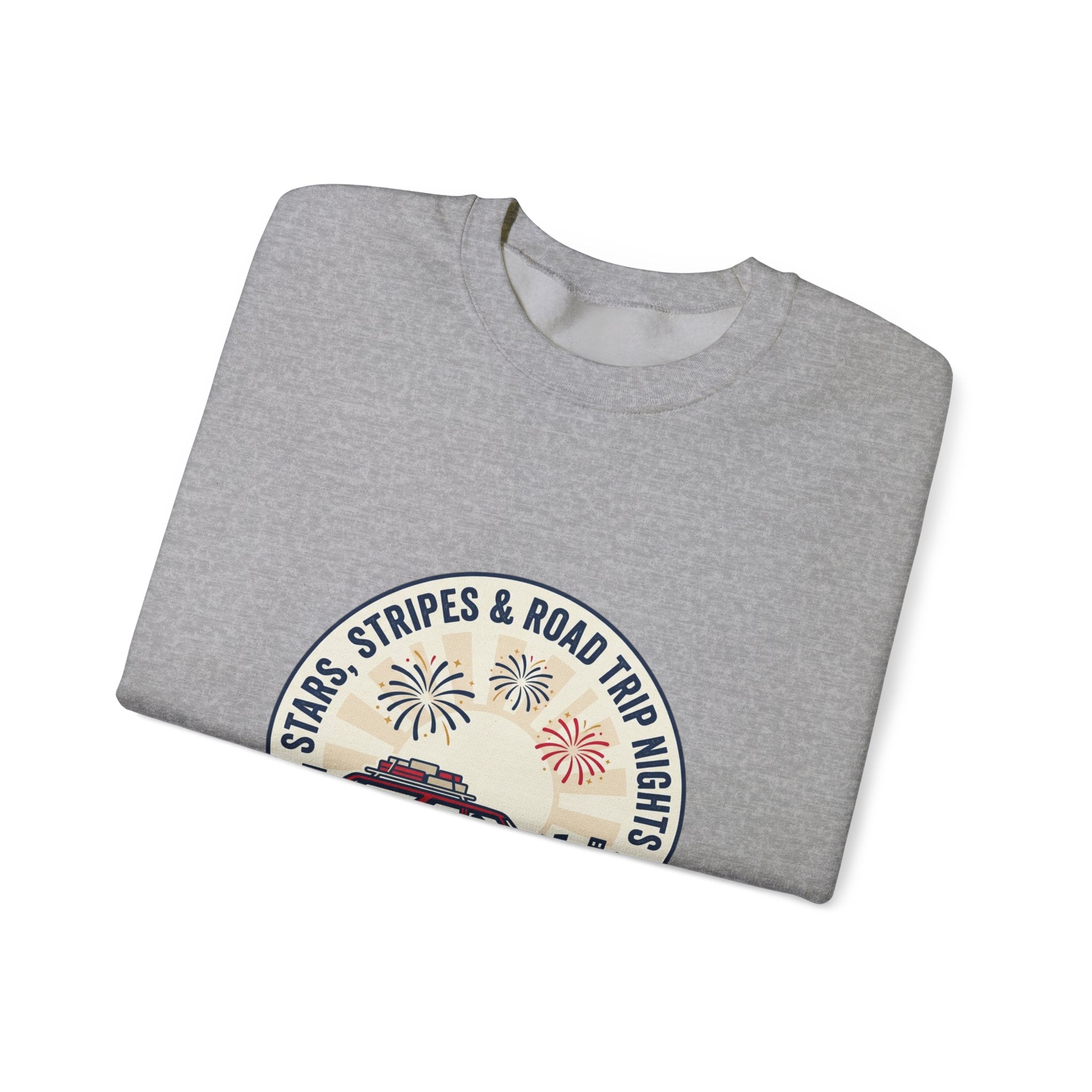 Stars & Stripes Road Trip Sweatshirt | vintage USA, red white blue Americana