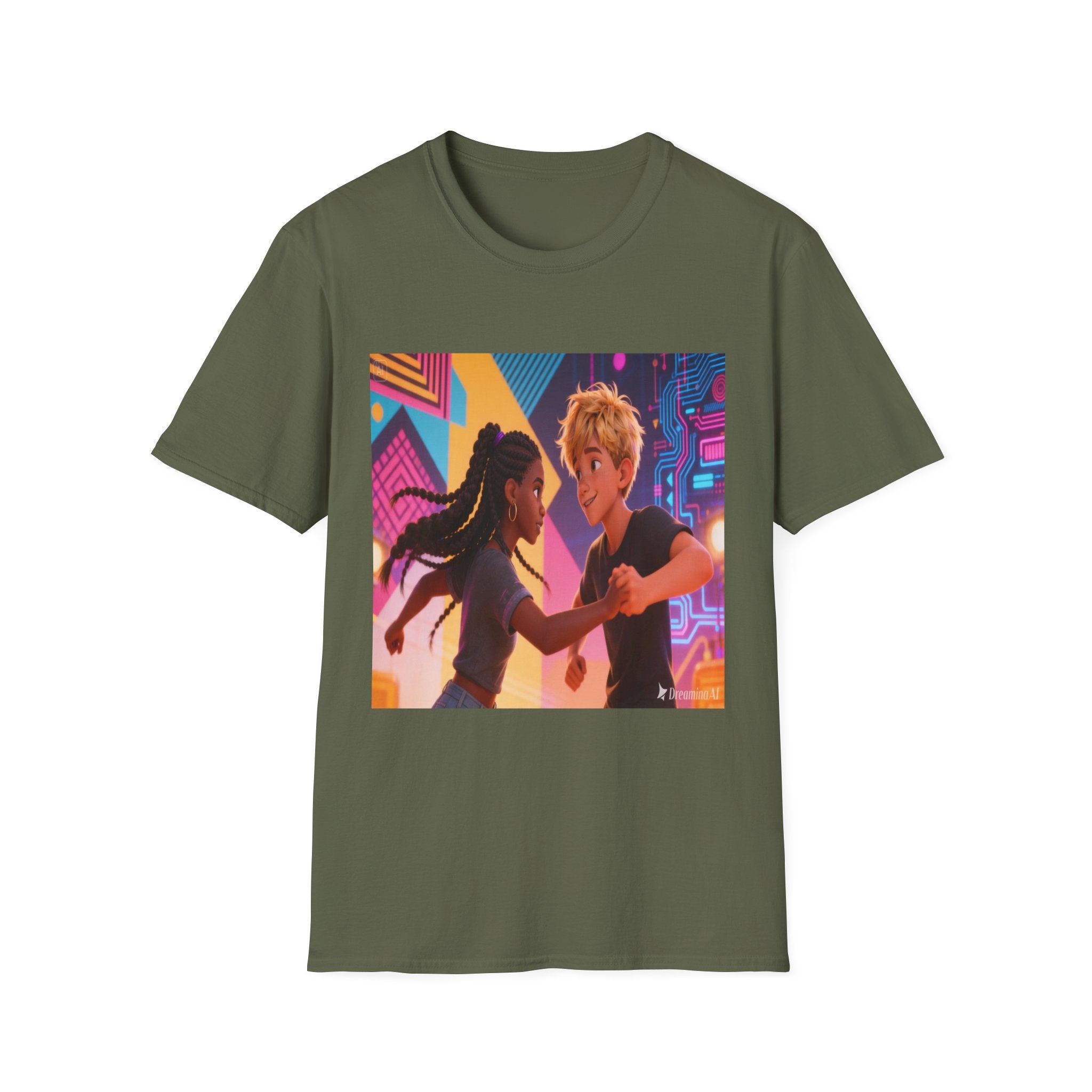 Graphic T-Shirt — Colorful Dance Scene Print