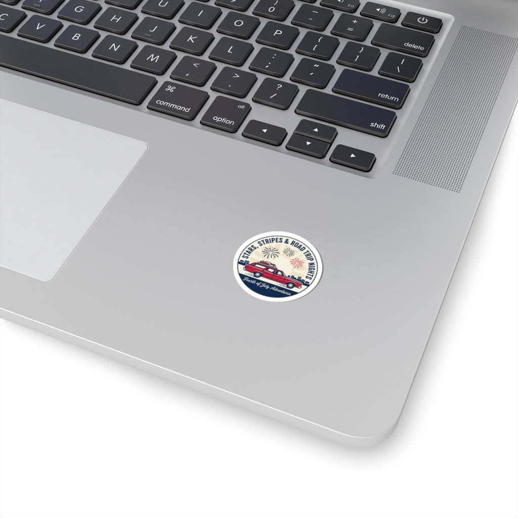 Stars, Stripes & Road Trip Nights Kiss-Cut Stickers | vintage USA, red white blue