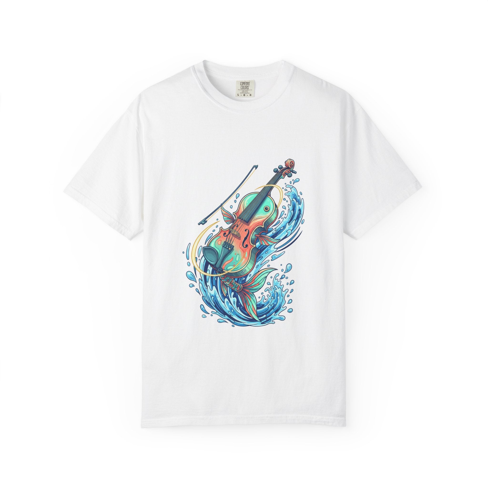 Violin Wave Music Graphic T-Shirt, Colorful Splash Musician Tee, Gift for Musician