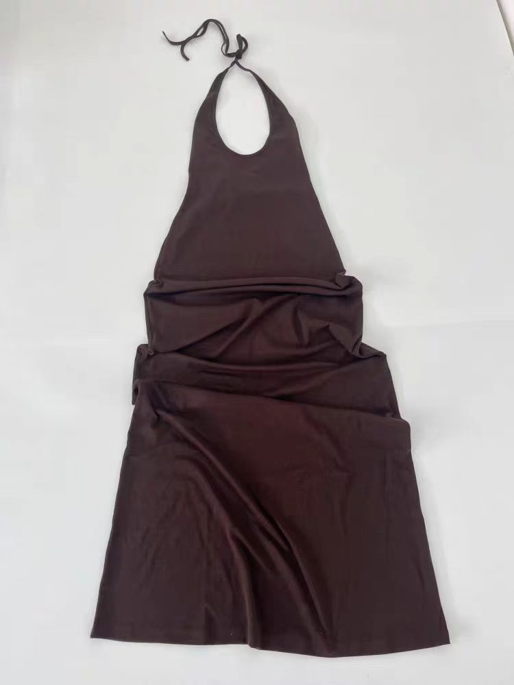 Halterneck Knitted Dress with Waist Strap