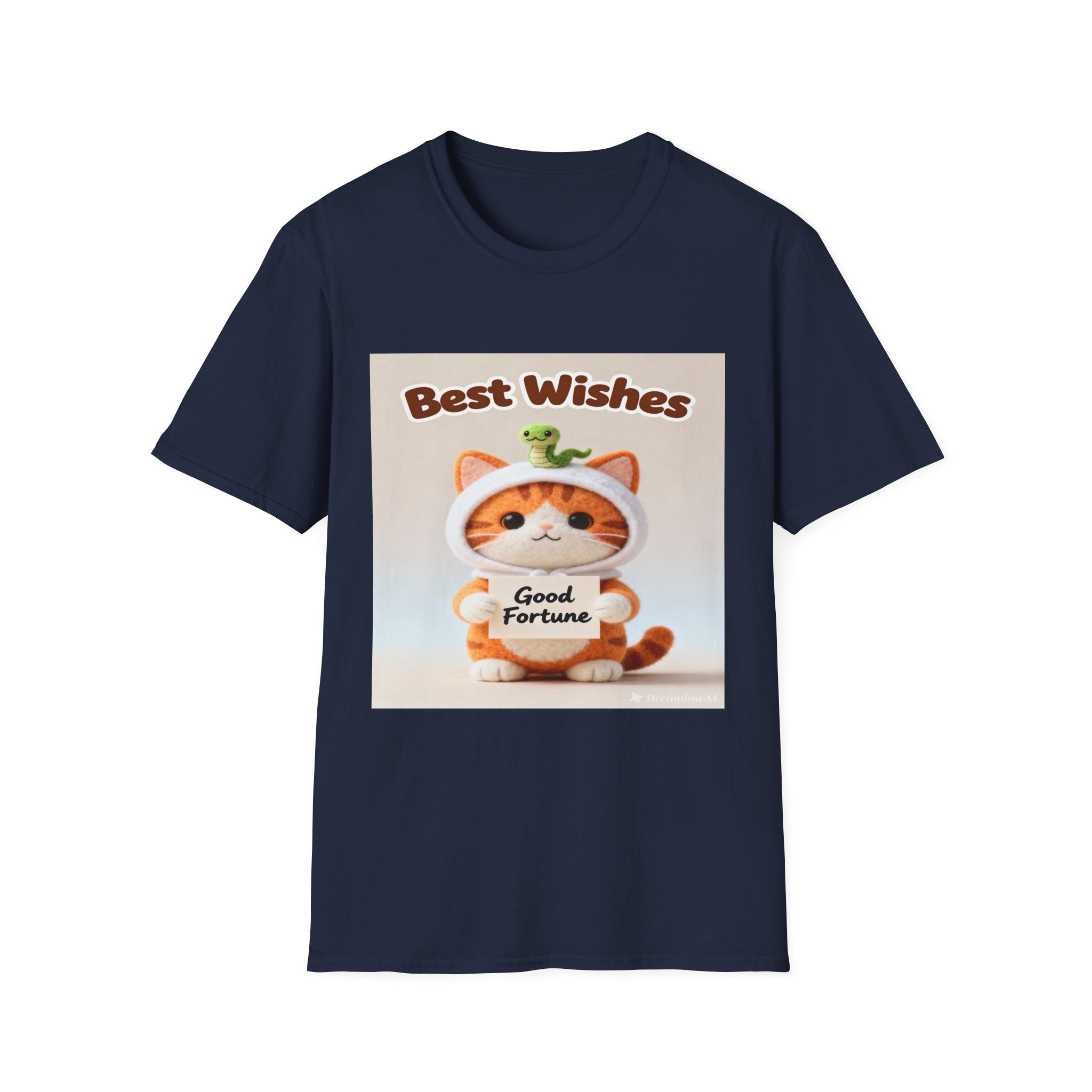 Best Wishes Cat T-Shirt — Cute Lucky Cat Design (Good Fortune)